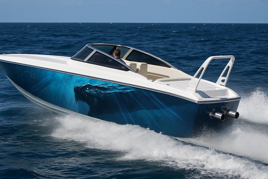Abyss Predator Boat Wrap – Deep Sea Creature Marine Vinyl for Sport Boats, Cruisers & Offshore Fishing | Underwater Monster Boat Graphics
