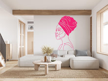 Load image into Gallery viewer, Afro American Line Art wall Decal, Mid Century Line Art Feminist Woman Modern Mid Century Wall Art, Line Art Wall Decor Bedroom Art 969RS