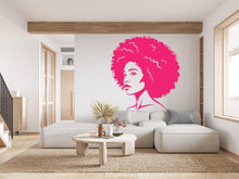 Load image into Gallery viewer, Afro American Line Art wall Decal, Mid Century Line Art Feminist Woman Modern Mid Century Wall Art, Line Art Wall Decor Bedroom Art 971RS