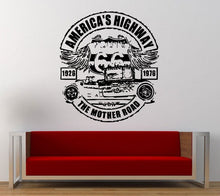 Load image into Gallery viewer, Route 66 Road Sign America's Highway Wall Graphic Decal Sticker Vinyl Mural Leaving Bedroom Room Home Decor FREE SHIPPING L279