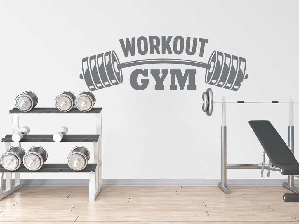 Gym Wall Decal Barbell fitness Skull Decor Workout Art Vinyl Gym Wall Stickers Bedroom Gym Workout Workout Motivation 162DE