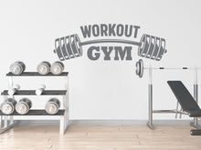 Load image into Gallery viewer, Gym Wall Decal Barbell fitness Skull Decor Workout Art Vinyl Gym Wall Stickers Bedroom Gym Workout Workout Motivation 162DE