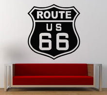 Load image into Gallery viewer, Route 66 Road Sign Wall Graphic Decal Sticker Vinyl Mural Leaving Bedroom Room Home Decor FREE SHIPPING L276