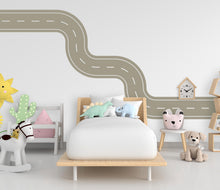 Load image into Gallery viewer, Road wind Wall Decal Highway Vinyl Sticker Track Route Wall Decor Kids Playroom Boys Room Wall Art Automotive Bedroom Mural Sticker 701LU