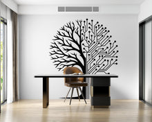 Load image into Gallery viewer, Circuit Tree Technology Wall Decal, Technology Vinyl Wall Art Decals, Computer Circuit Decor, Tree of life Science Wall Sticker Office 976RS