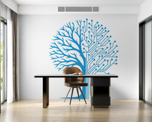 Load image into Gallery viewer, Circuit Tree Technology Wall Decal, Technology Vinyl Wall Art Decals, Computer Circuit Decor, Tree of life Science Wall Sticker Office 976RS