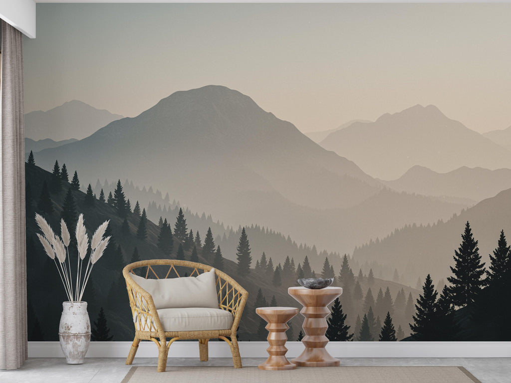 3D Mountain Wallpaper Peel and Stick Mountain room Wallpaper Nursery Self Adhesive Mountain nursery decor Mural 975RS