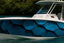 Load image into Gallery viewer, Blue Hex Boat Wrap – Modern Geometric Marine Vinyl | 3D Honeycomb Texture for Sport Boats, Center Consoles, and Fishing Boats