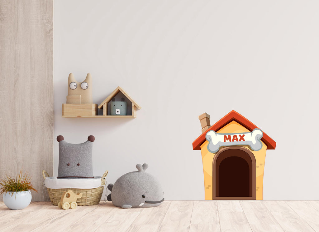 Personalized Dog Kennel Wall Decal • Custom Pet Name Vinyl Sticker • Dog House Wall Art • Pet Lover Gift • Customizable Dog Room Decor 692LU