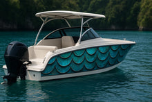 Load image into Gallery viewer, Ocean Scales Boat Wrap – Iridescent Marine Vinyl | Mermaid Scale Design for Yachts, Jet Boats &amp; Sport Cruisers | Custom Nautical Wrap