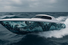 Load image into Gallery viewer, Dark Ocean Reaper Boat Wrap – Full-Color Marine Vinyl Graphic for Speedboats, Cigar Boats &amp; Fishing Boats | Custom Size Waterproof Boat