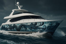 Load image into Gallery viewer, Dark Ocean Reaper Boat Wrap – Full-Color Marine Vinyl Graphic for Speedboats, Cigar Boats &amp; Fishing Boats | Custom Size Waterproof Boat