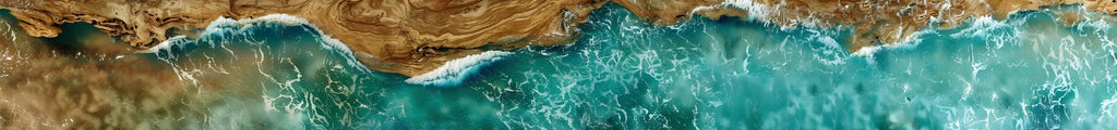 Ocean Drift Resin Boat Wrap – Aqua Wave & Wood Grain Marine Vinyl | Luxury Yacht And Sport Boat Wrap | Teal Resin Water Flow Design