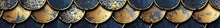 Load image into Gallery viewer, Golden Scales Boat Wrap – Metallic Gold And Navy Marine Vinyl | Luxury Yacht &amp; Sport Boat Wrap | Mermaid Scale Pattern With Gloss Finish