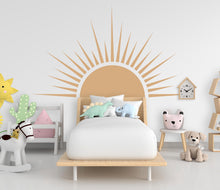 Load image into Gallery viewer, Sun Boho Wall Decal, Nursery Half Sun Decor, Bed Arch Sticker, Hedboard Wall Decal, Sun Wall Decal, Sun Wall Decal Sticker, Wall Decal 977RS