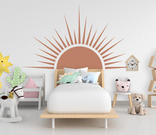 Load image into Gallery viewer, Sun Boho Wall Decal, Nursery Half Sun Decor, Bed Arch Sticker, Hedboard Wall Decal, Sun Wall Decal, Sun Wall Decal Sticker, Wall Decal 977RS