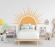 Load image into Gallery viewer, Sun Boho Wall Decal, Nursery Half Sun Decor, Bed Arch Sticker, Hedboard Wall Decal, Sun Wall Decal, Sun Wall Decal Sticker, Wall Decal 977RS