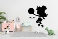 Load image into Gallery viewer, Kids Custom Name Basketball Girl Kids wall decal Sport Wall Decal Kids Decal Personalized Gifts wall Vinyl Wall Sticker Boy Room 695LU