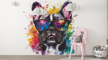 Load image into Gallery viewer, Colorful French Bulldog Wall Decal – Dog Grooming Salon Wall Art | Vibrant Pet Decor | Modern Frenchie Sticker | Pop Art Animal Mural
