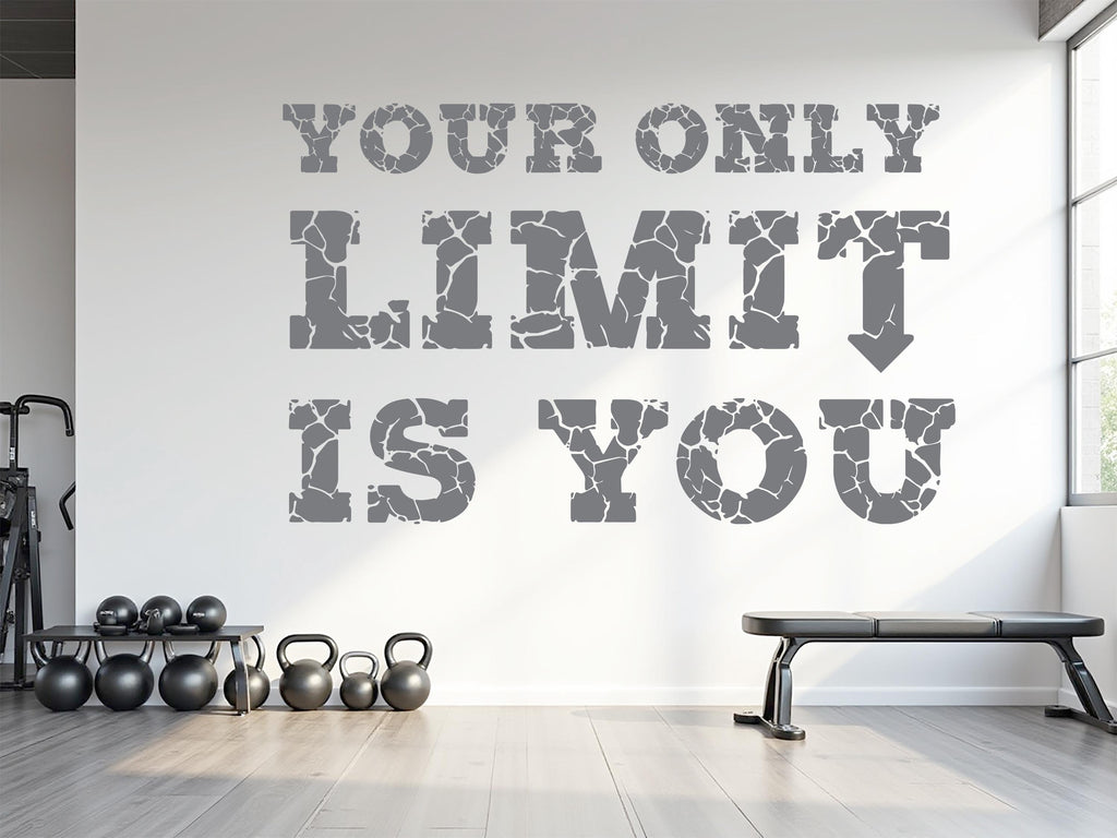 Your only limit is You Gym wall decal Fitness Gym Motivation Decor Workout Art Vinyl Gym Wall Stickers 794RS