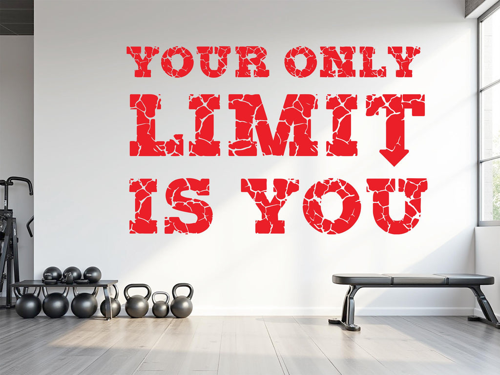 Your only limit is You Gym wall decal Fitness Gym Motivation Decor Workout Art Vinyl Gym Wall Stickers 794RS