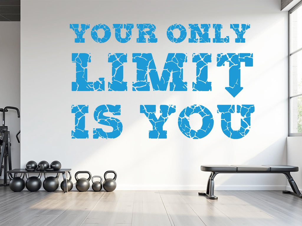 Your only limit is You Gym wall decal Fitness Gym Motivation Decor Workout Art Vinyl Gym Wall Stickers 794RS