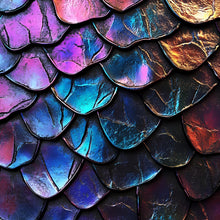 Load image into Gallery viewer, Iridescent Mermaid Scales Wall Decal – Luxury Nail Salon Wall Art | Holographic Texture Sticker | Beauty Studio Decor | Peel &amp; Stick Accent