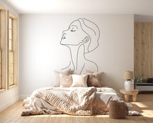 Load image into Gallery viewer, Minimalist Woman Line Art Wall Decal – Elegant One Line Female Silhouette for Salon, Spa, Bedroom, Studio – Modern Peel &amp; Stick Wall Sticker