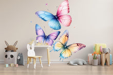 Load image into Gallery viewer, Colorful Butterfly Wall Decal for Kids Room – Large Watercolor Butterfly Sticker, Girls Bedroom Decor, Nursery Wall Art, Peel &amp; Stick