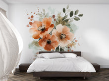 Load image into Gallery viewer, Watercolor Floral Wall Decal • Large Flower Mural Sticker for Bedroom • Boho Botanical Wall Art • Peel &amp; Stick Floral Decor • Removable Wall