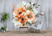 Load image into Gallery viewer, Watercolor Floral Wall Decal • Large Flower Mural Sticker for Bedroom • Boho Botanical Wall Art • Peel &amp; Stick Floral Decor • Removable Wall