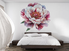 Load image into Gallery viewer, Large Peony Wall Decal • Oversized Watercolor Flower Wall Sticker • Bedroom Feature Wall Mural • Floral Peel &amp; Stick Decor • Boho Home Art