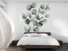 Load image into Gallery viewer, Eucalyptus Wall Decal • Large Botanical Wall Sticker • Watercolor Greenery Mural • Minimalist Bedroom Wall Art • Peel &amp; Stick Removable Art