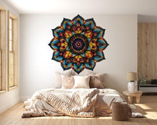 Load image into Gallery viewer, Colorful Mandala Wall Decal • Boho Mandala Wall Art Sticker • Yoga Room Decor • Meditation Wall Mural • Peel &amp; Stick Removable Accent Art