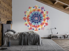 Load image into Gallery viewer, Rainbow Mandala Wall Decal • Colorful Mandala Wall Art Sticker • Yoga Meditation Room Decor • Boho Removable Peel &amp; Stick Mural