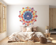 Load image into Gallery viewer, Rainbow Mandala Wall Decal • Colorful Mandala Wall Art Sticker • Yoga Meditation Room Decor • Boho Removable Peel &amp; Stick Mural