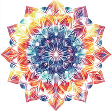 Load image into Gallery viewer, Rainbow Mandala Wall Decal • Colorful Mandala Wall Art Sticker • Yoga Meditation Room Decor • Boho Removable Peel &amp; Stick Mural
