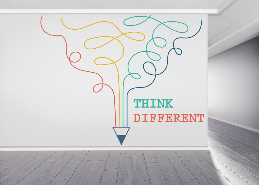 Think Different Office Wall Decal Idea Teamwork Business Worker Inspire Office Decoration Motivation Stickers Mural Unique Gift 978RS