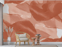 Load image into Gallery viewer, Modern Abstract Brush Stroke Wallpaper – Monochrome with Terracotta Accent | Painterly Texture, Minimalist Mural Trending Etsy Decor 980RS
