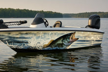 Load image into Gallery viewer, Bass Fishing Boat Wrap – Realistic Full-Color Marine Vinyl Design for Fishing Boats, Bass Boats &amp; Sport Boats | Custom Angler Boat Wrap