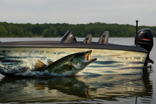 Load image into Gallery viewer, Bass Fishing Boat Wrap – Realistic Full-Color Marine Vinyl Design for Fishing Boats, Bass Boats &amp; Sport Boats | Custom Angler Boat Wrap