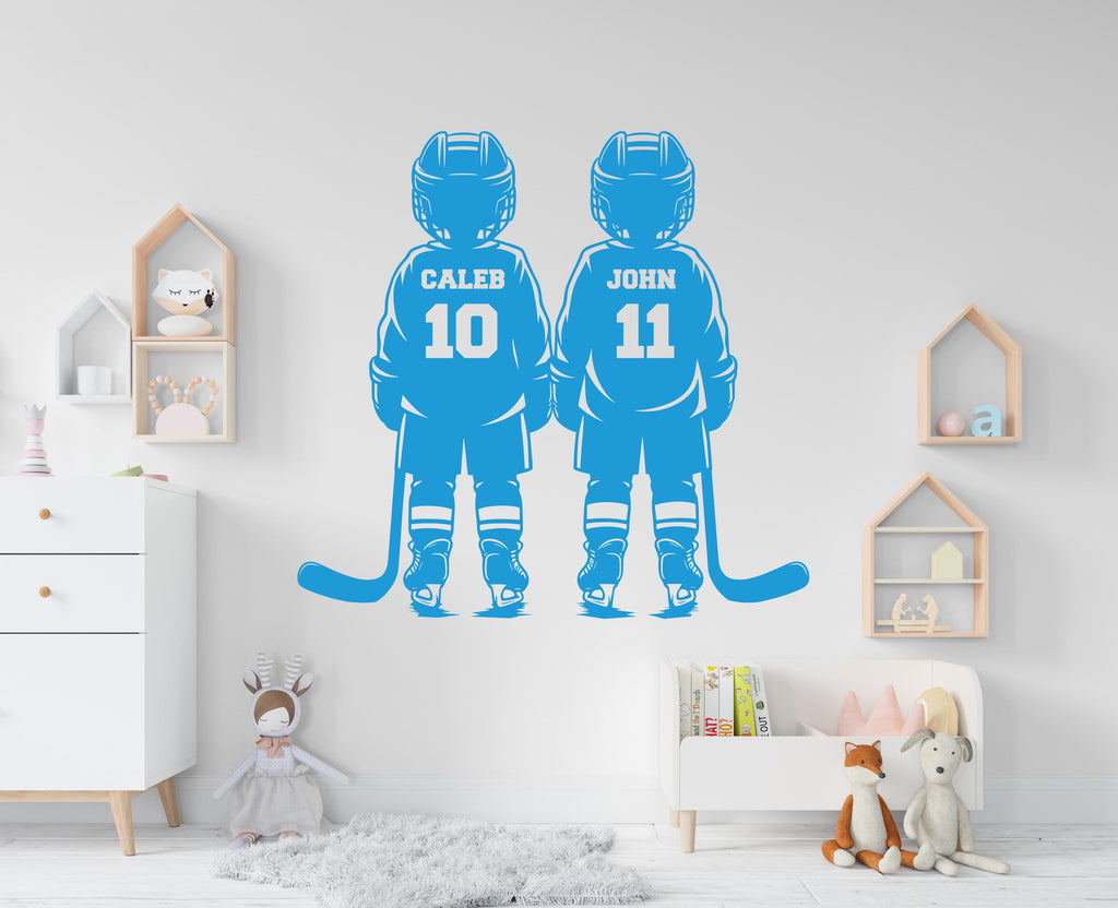 Brother Hockey wall decor, Custom Wall Decal Sport Vinyl, Hockey stickers, Boys Passion, Hockey Wall Art, Wall Stickers, Kids Room 1005RS