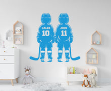 Load image into Gallery viewer, Brother Hockey wall decor, Custom Wall Decal Sport Vinyl, Hockey stickers, Boys Passion, Hockey Wall Art, Wall Stickers, Kids Room 1005RS