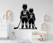 Load image into Gallery viewer, Brother Hockey wall decor, Custom Wall Decal Sport Vinyl, Hockey stickers, Boys Passion, Hockey Wall Art, Wall Stickers, Kids Room 1007RS