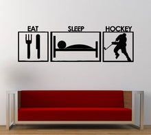 Load image into Gallery viewer, Eat Sleep Play Ice Hockey Repeat Sport Game Fun Outdoors Wall Decal Sticker Vinyl Mural Leaving Bedroom Room Home Decor FREE SHIPPING L282