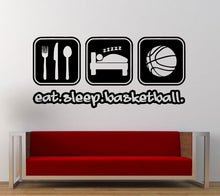 Load image into Gallery viewer, Eat Sleep Play Basketball Sport Game Fun Outdoors Wall Decal Sticker Vinyl Mural Leaving Bedroom Room Home Decor FREE SHIPPING L289