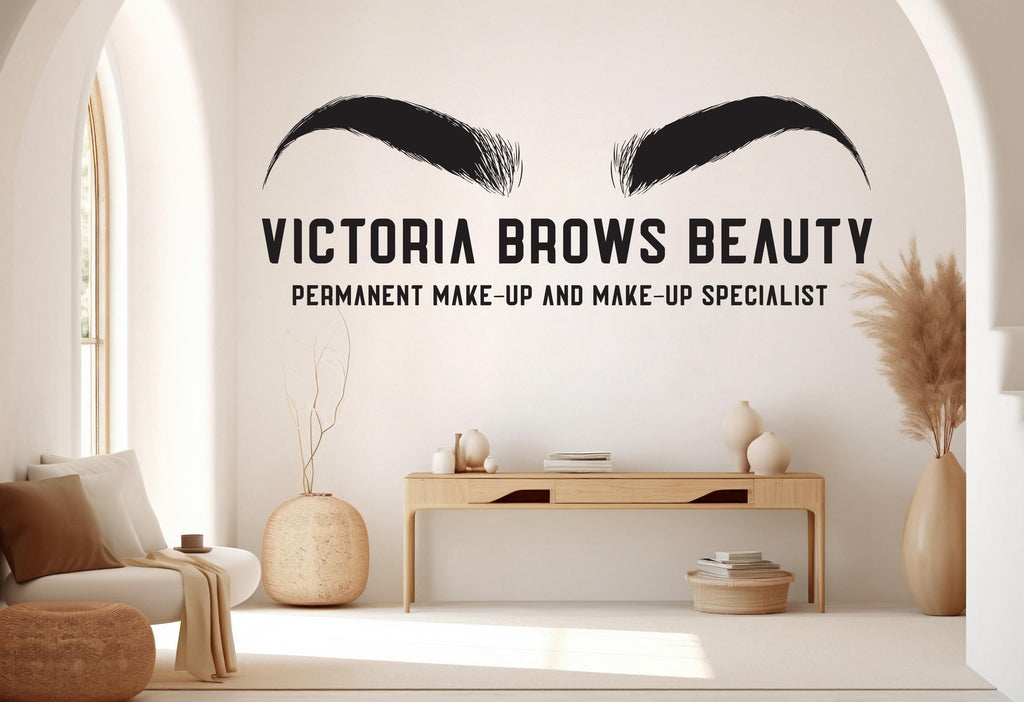 Brow Expert Wall Decal Beauty Salon Gifts Wall Decor Lashes Stickers SPA Women Make up Unique Gift 983RS