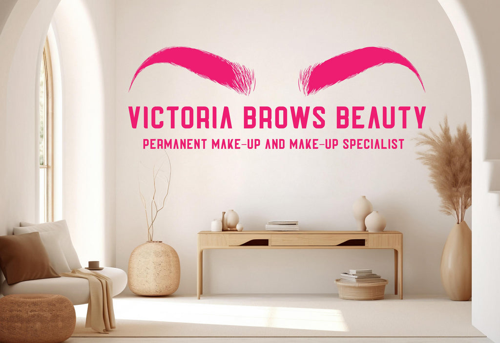 Brow Expert Wall Decal Beauty Salon Gifts Wall Decor Lashes Stickers SPA Women Make up Unique Gift 983RS