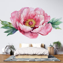 Load image into Gallery viewer, Large Peony Wall Decal • Pink Flower Mural Sticker • Watercolor Floral Bedroom Decor • Peel &amp; Stick Wall Art • Removable Botanical Mural