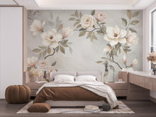 Load image into Gallery viewer, Magnolia Wallpaper Wall Mural – Hand-Painted Watercolor Blossoms | Romantic Floral Wallpaper 989RS
